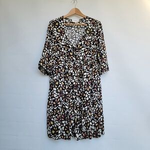 ba&sh Paris Lady Dress Ecru Size Large Size 8 Black Cream Yellow Mini Floral